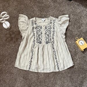 J. Jill Textured Knit Top in Cream and Black